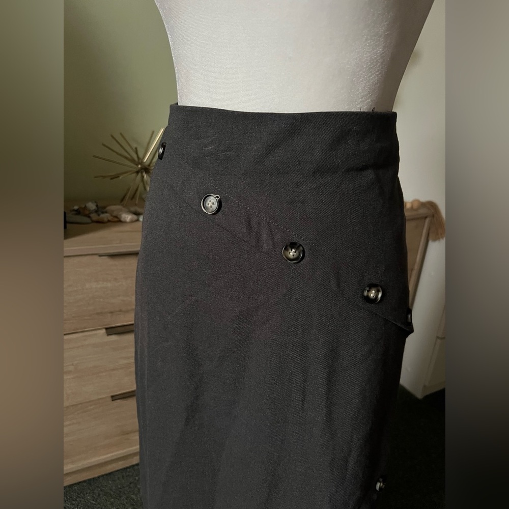 Udel Grey Button Tailored Structured Chic High-Wa… - image 8